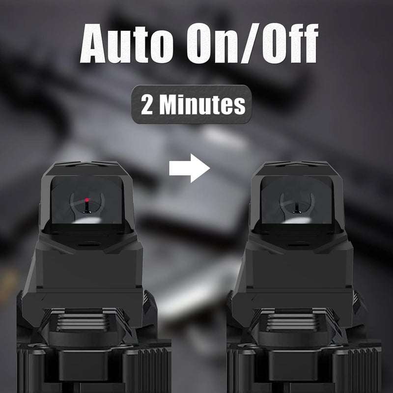 UUQ Mini Reflex Red Dot Sight Shake Awake Optic Sight for Rifles, Pistols and Shotguns 2MOA,12 Brightness Adjustment Red Dot Scope,Suitable for RMR or 20mm Picatinny/Weaver Rail… - Image 2